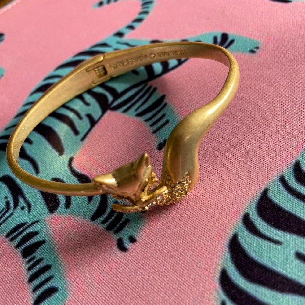KATE SPADE Gold-Tone Pavé Fox Cuff Bracelet - Picture 2 of 4